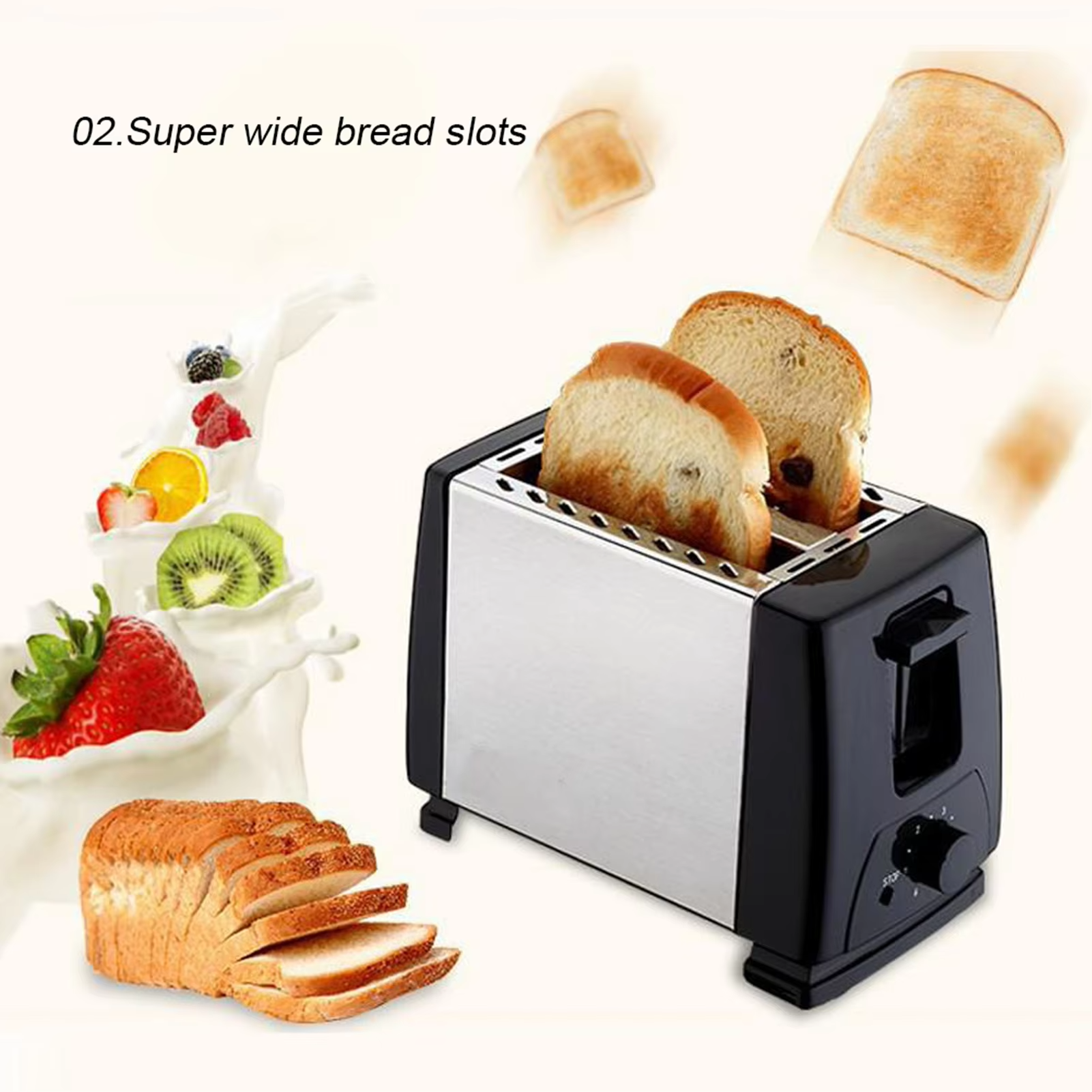 2 Slices Mixed Toaster